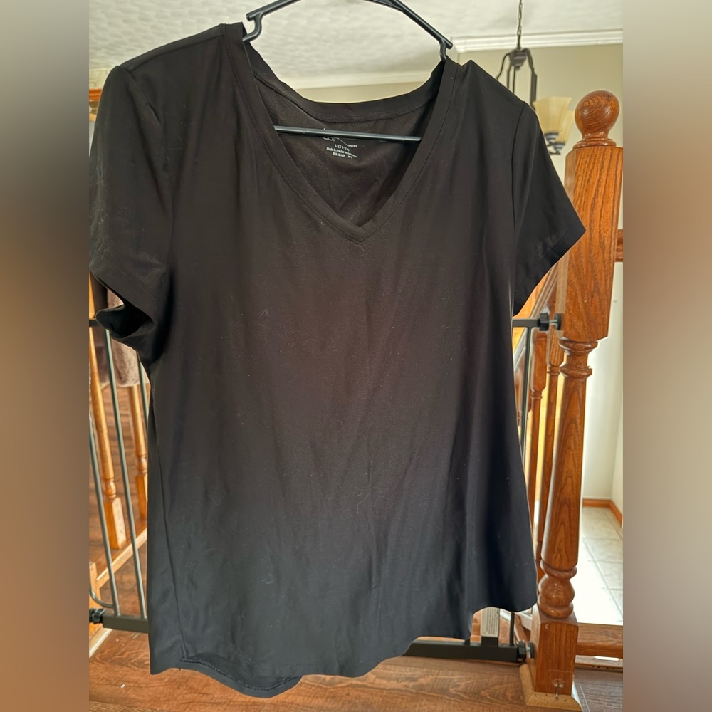 Classic Black V-Neck Women's Top